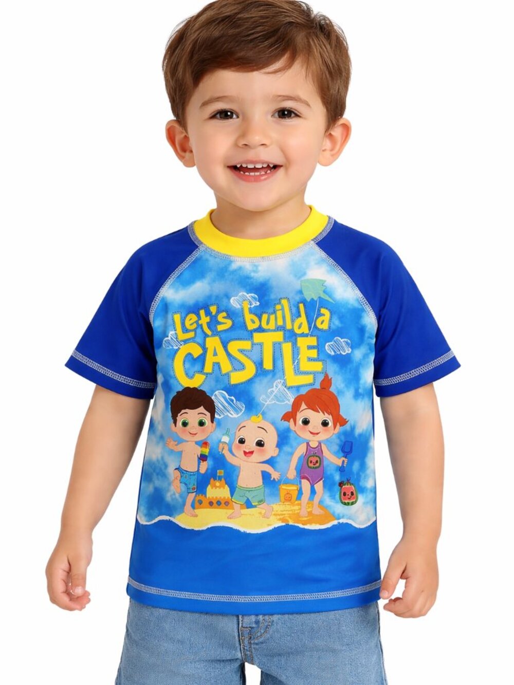 Toddler Boys Cocomelon Rash Guard Shirt Swim NWT 12 mos,2T,3T,4T.5T